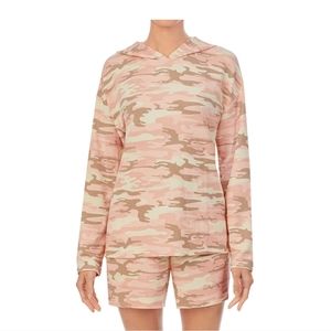 Social Standard by Sanctuary Lounge, Pajama Short Set, Small, Pink Camo, NWT